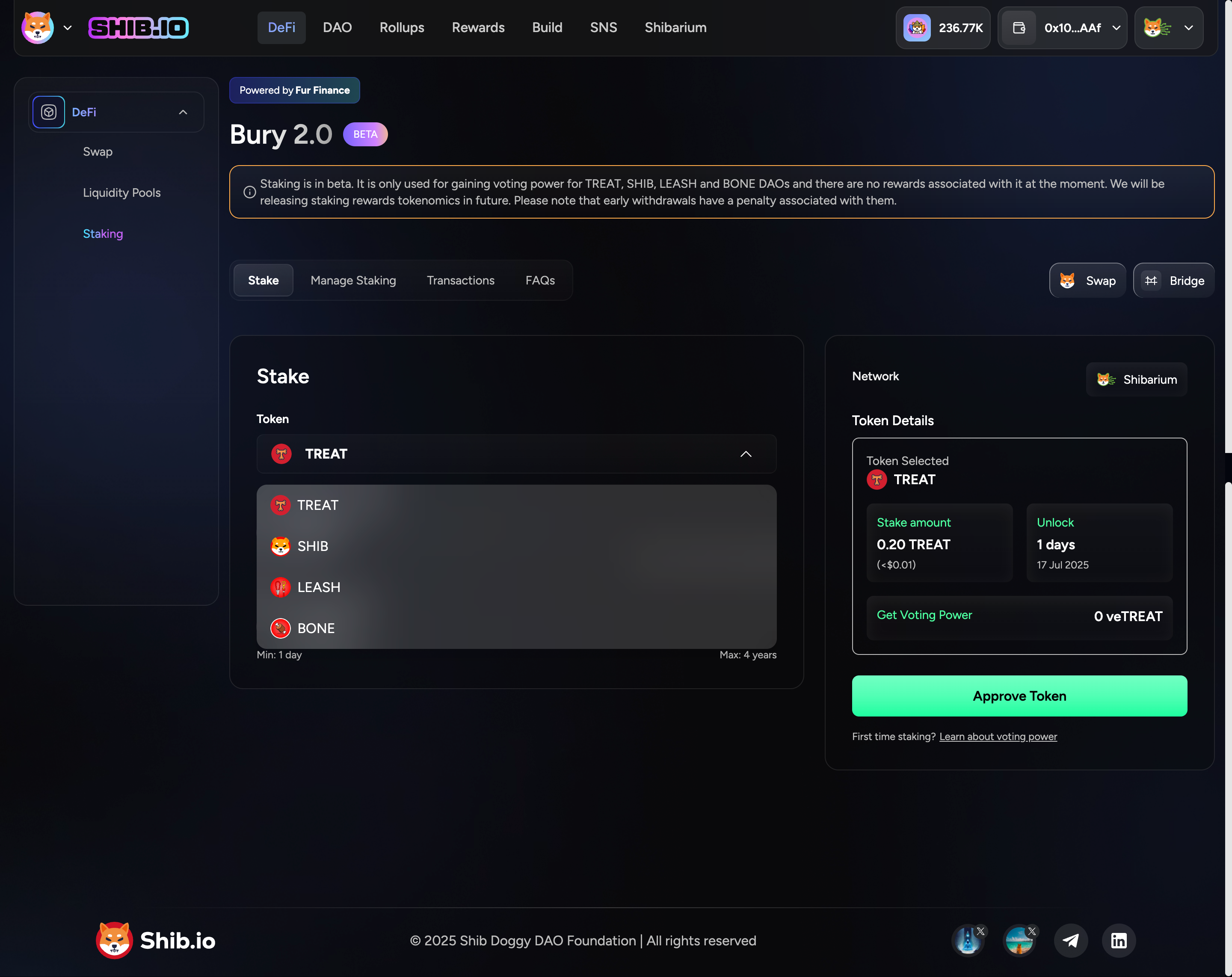 Select token 