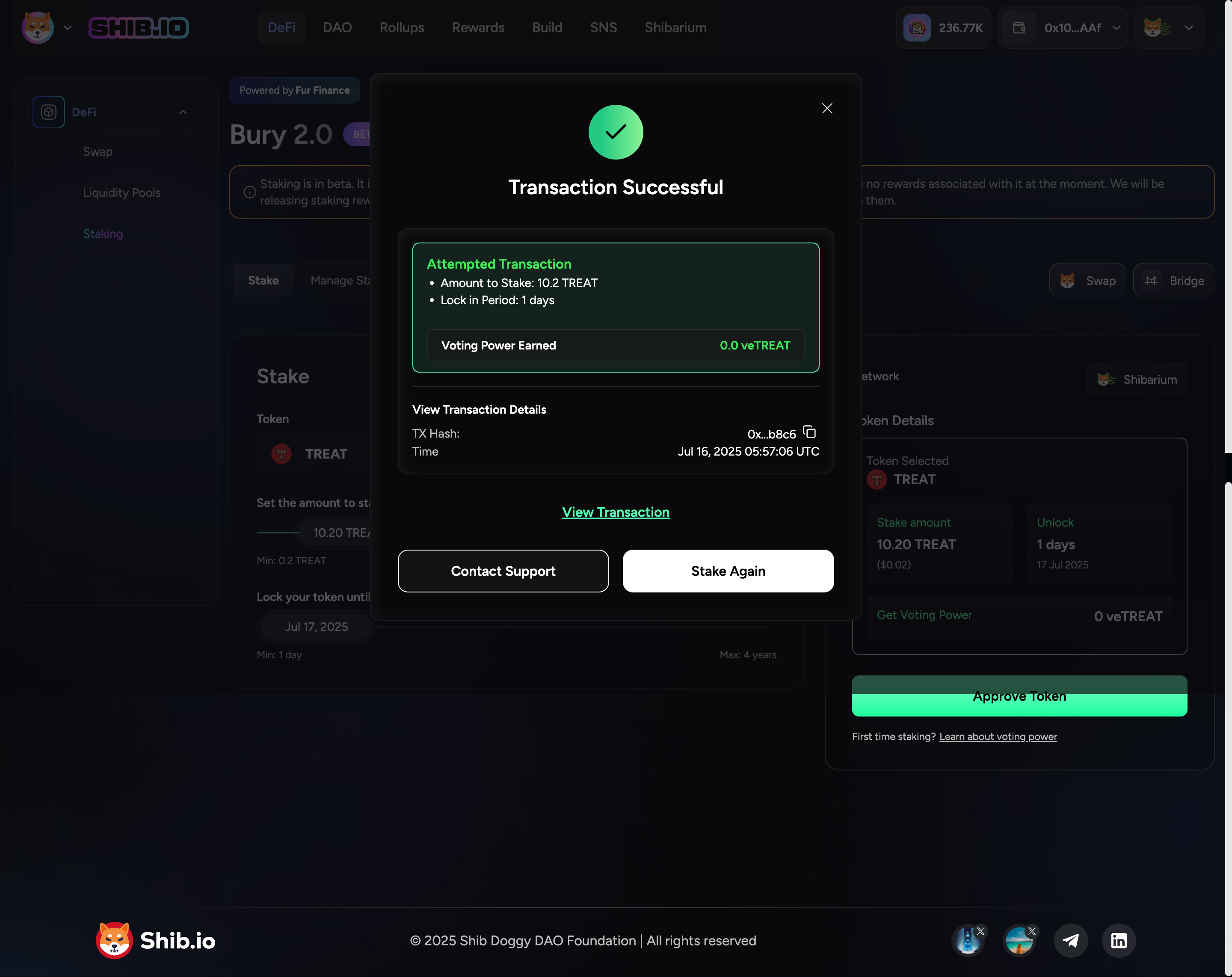 Approve token modal