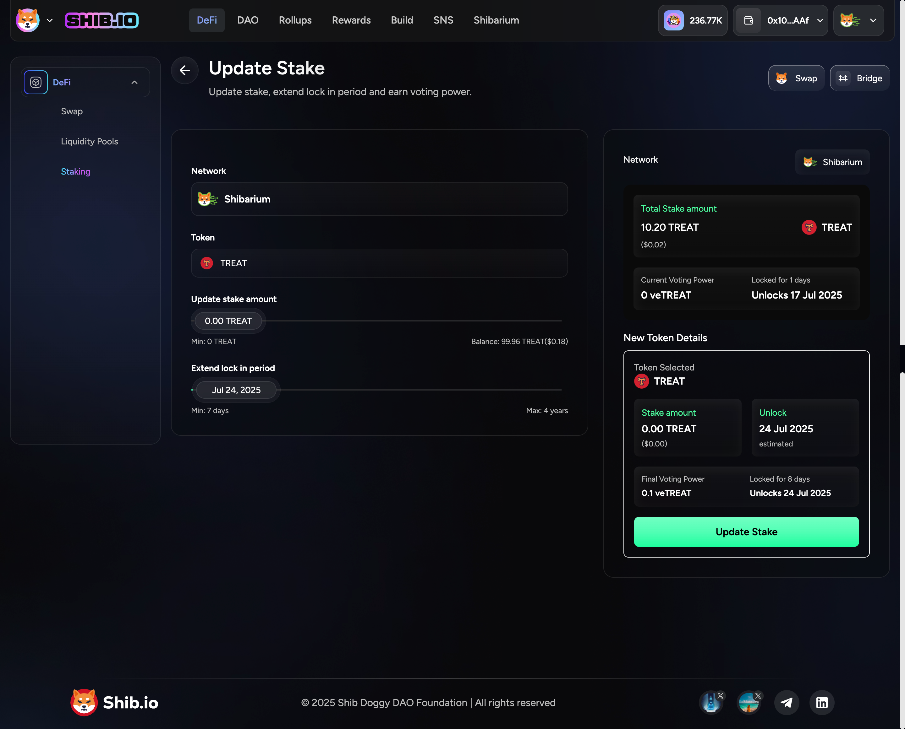 Update Staking